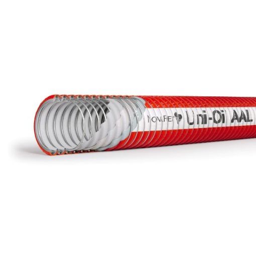 Picture of 4" (102mm) ID Red Uni-Oil AA Composite Hose Aluminium with TEC Layline 